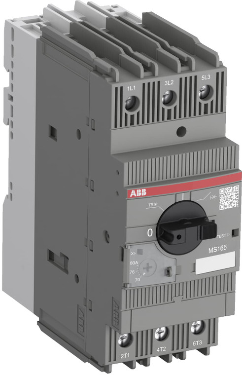 ABB MS165-65 Manual Motor Starter, 3-Pole, 600V, 52-65A - Robust Motor Protection Solution with Built-in Disconnect and Lockable Rotary Handle