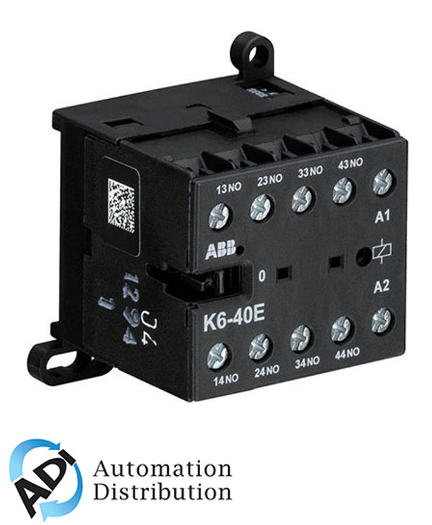 ABB K6-40E-84 Mini Contactor Relay, 110-127V, 4 Pole, Screw Terminals  Ideal for Space-Constrained Residential, Commercial, and Industrial Applications Pack of 10 ABB K6-40E-84 Mini Contactor Relay, 110-127V, 4 Pole, Screw Terminals  Ideal for Space-Constrained Residential, Commercial, and Industrial Applications Pack of 10