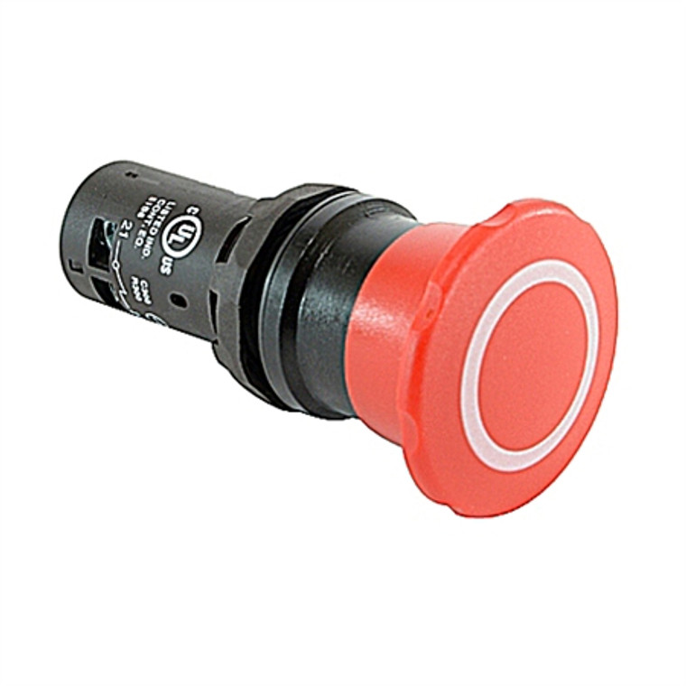 ABB CE4P-10R-11 40mm Red Emergency Stop Button with 1NO & 1NC Contacts - Durable, Non-Illuminated, Pull Release Mechanism for Industrial Safety