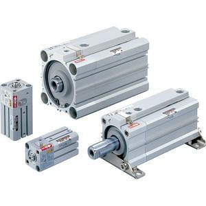 SMC CDLQB20-30DM-F compact cylinder w/lock cyl, compact with lock