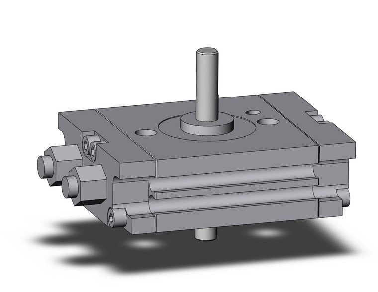 <h2>C(D)RQ2B, Compact Rotary Actuator, Rack &amp; Pinion</h2><p><h3>The CRQ2 series is a compact rotary, rack and pinion style actuator. Single and double shaft types are available in all sizes (10~40mm). The CRQ2 uses internal cushioning and the body can be used as a flange. The use of a double piston eliminates backlash. Auto switches are available.<br>- </h3>- Low profile<br>- Both single shaft and double shaft are available in all sizes<br>- 2 auto switches are mountable on the same side<br>- Rotating angle adjusting range: 350  to 370 <br>- Options include magnet, shaft type, port thread style, and air cushion<p><a href="https://content2.smcetech.com/pdf/CRQ2.pdf" target="_blank">Series Catalog</a>