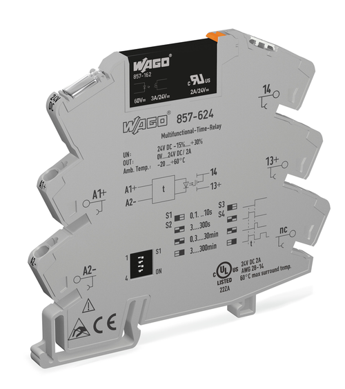 WAGO 857624 Solidstate timer relay module; Nominal input voltage 24