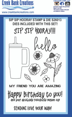 CBC Sip Sip Hooray Stamp and Die Set