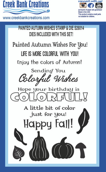 CBC Painted Autumn Wishes Stamp and Die Set