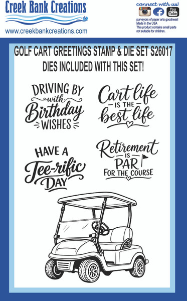 CBC Golf Cart Greetings Stamp and Die Set