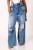 Distressed Double Layer Wide Leg Jeans
