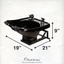 Wall Mounting, Plastic Black Shampoo Bowl with a Tilt Mechanism  -Sku: B13-WT