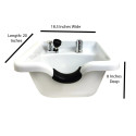 Square White CERAMIC Wall Mounted Beauty Salon Shampoo Bowl -Sku: W41Wall