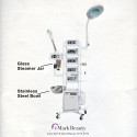 15 multifunction facial machines all on a 4-tier mobile cart