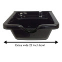 ABS Plastic Extra Wide Shampoo Bowl,mounted on Cabinet with Storage, Upper Towel Cabinet, and Reclining Shampoo Chair B22-BC42-216-TC