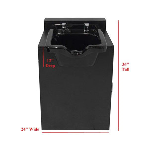 Black Square CERAMIC Beauty Salon Shampoo Bowl and Floor Cabinet w/ Storage MSR-B41-B41C Black Square CERAMIC Beauty Salon Shampoo Bowl and Floor Cabinet w/ Storage MSR-B41-B41C