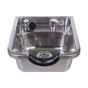 Polished Stainless Steel Shampoo Bowl With Backsplash Cabinet  And Large Counter Top MSR-1167-BC42