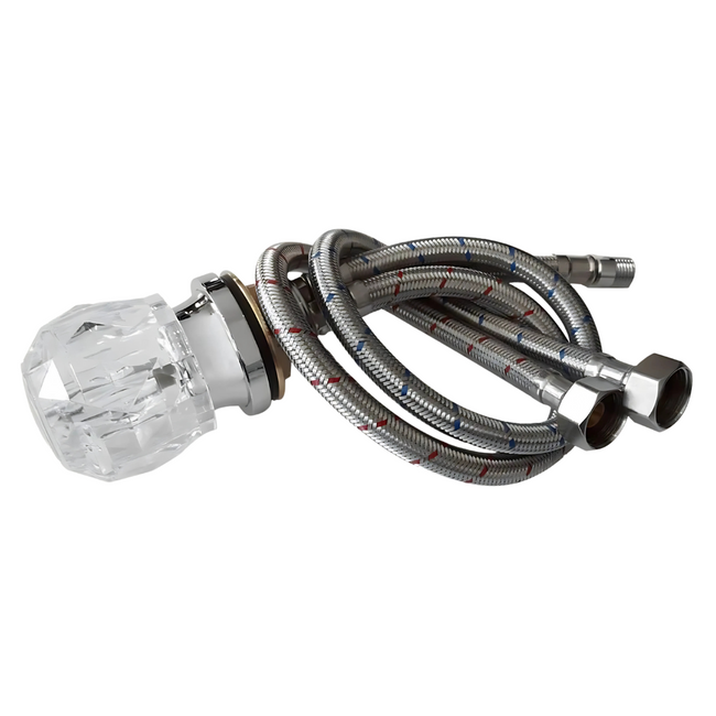 Hot and Cold Faucet with a Crystal Like Design on Handle -Sku: 77.CrystalFaucet