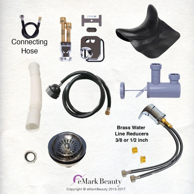 Plumbing Parts Kit for use with Shampoo Bowls with Large Gel Neck Rest -Sku: 116KLS.wLargeNeckRest