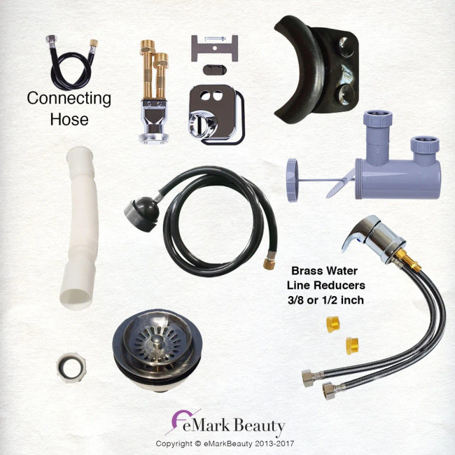Plumbing Parts Kit for use with Shampoo Bowls with Small Gel Neck Rest -Sku: 116KS.wSmallNeckRest