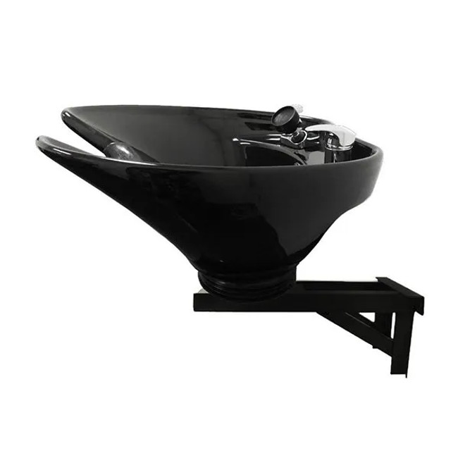 Ceramic Shampoo Bowl Extra Deep and Wide Wall Mounted Black Beauty Salon Sink -Sku: B35-WT