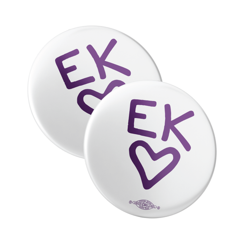 EK Heart - White (2.25" Pin-Back Button -- Pack Of Two!)