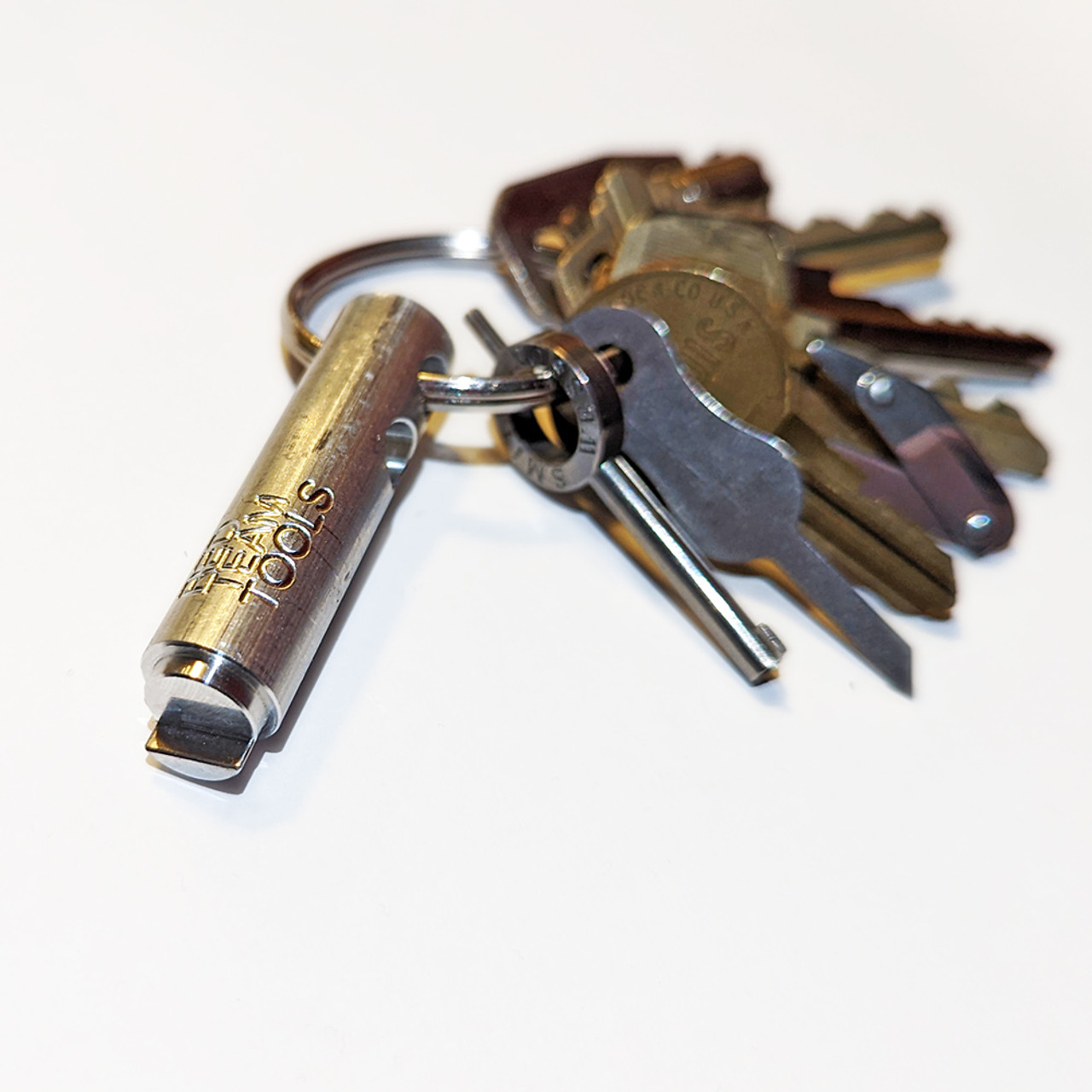 Keychain for keys. Property protection lock with colored keychains