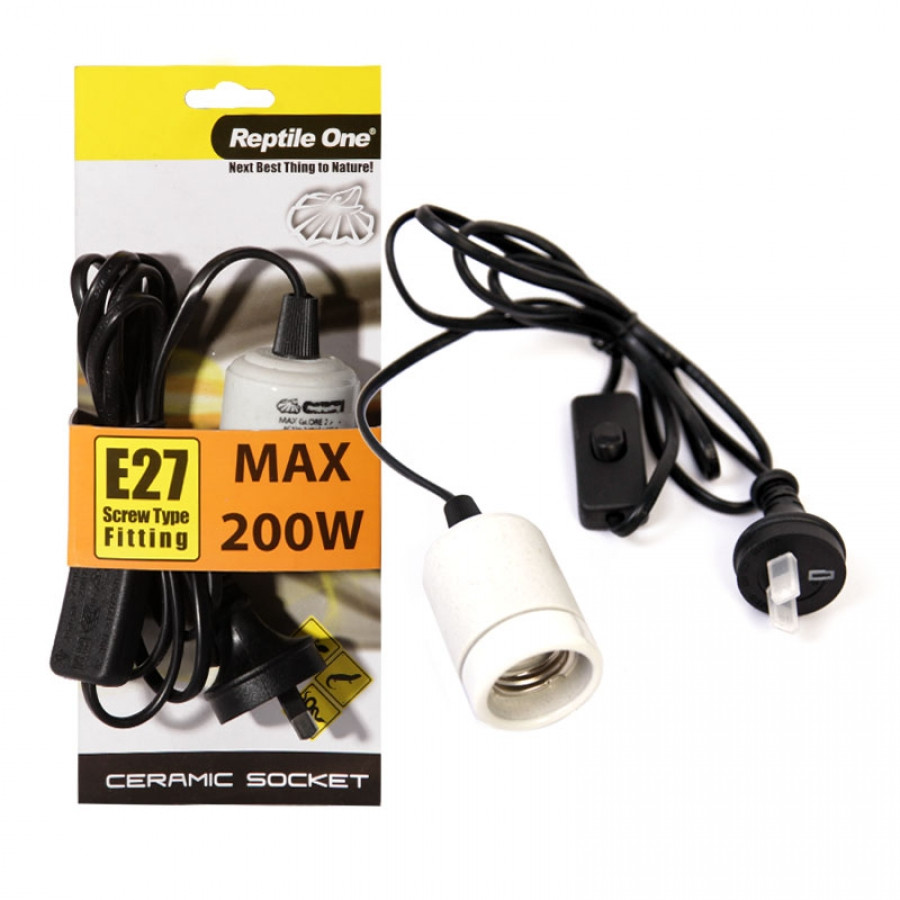 Reptile One Ceramic Socket 200W Auburn Aquarium and Terrarium