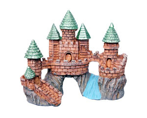 Aqua One Ornament Castle On The Rock With River Small 15.5x9x13cm