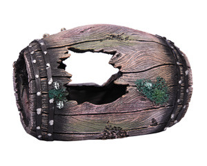 Aqua One Ornament Barrel Lg W/holes & Studs 27x22x29cm