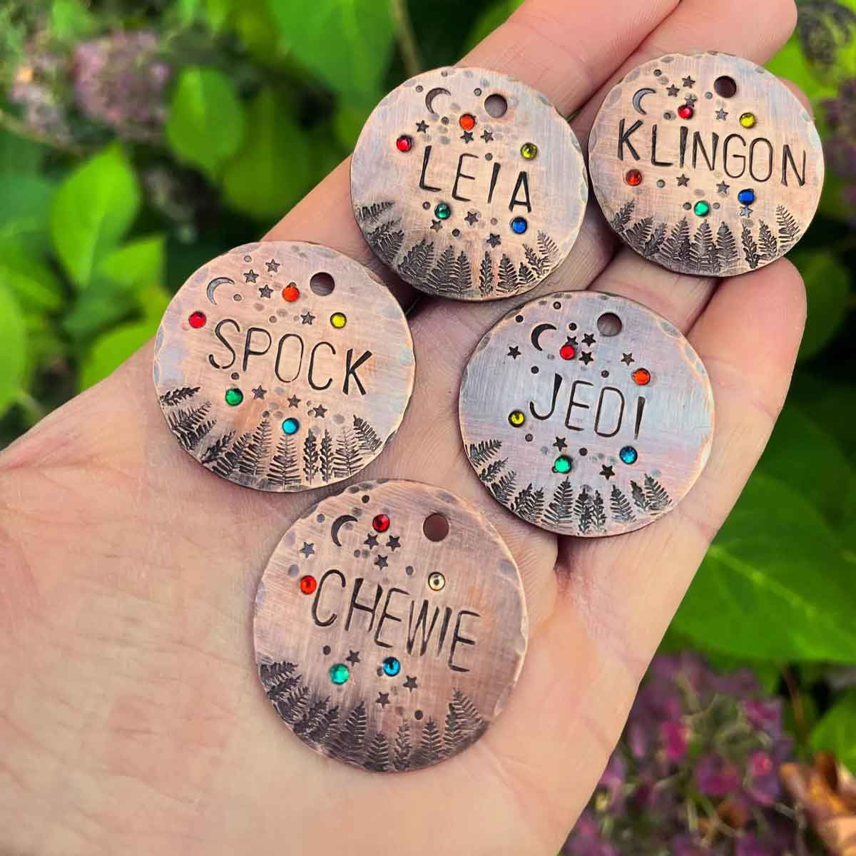 Handmade Crystal Northern Lights Pet ID Tag | dogIDs