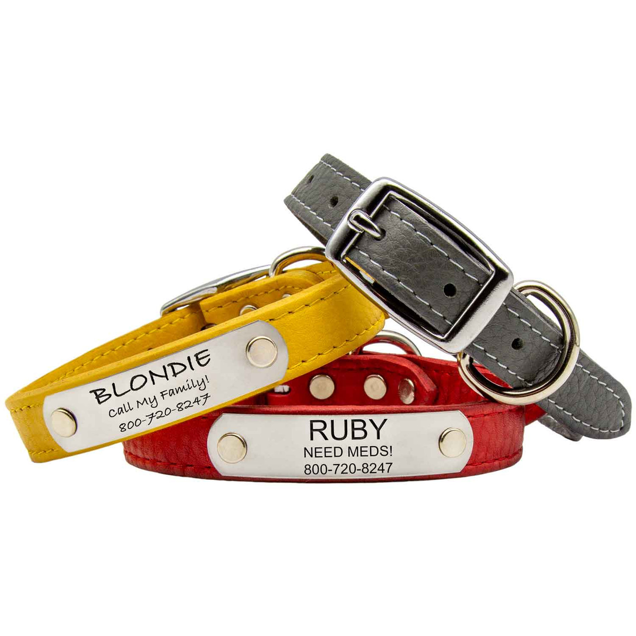 Custom Catch Personalized Dog Collar Engraved Soft Leather In Xs | INDIA - Foto 7