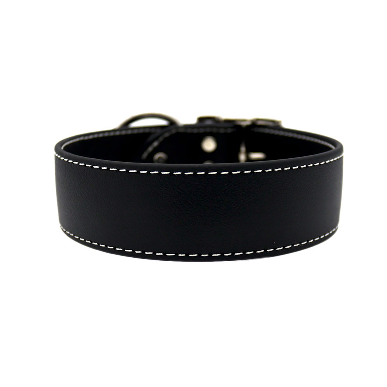 DOG COLLAR WIDE ブラック Extra Wide Stitched Waterproof Dog Collar | dogIDs