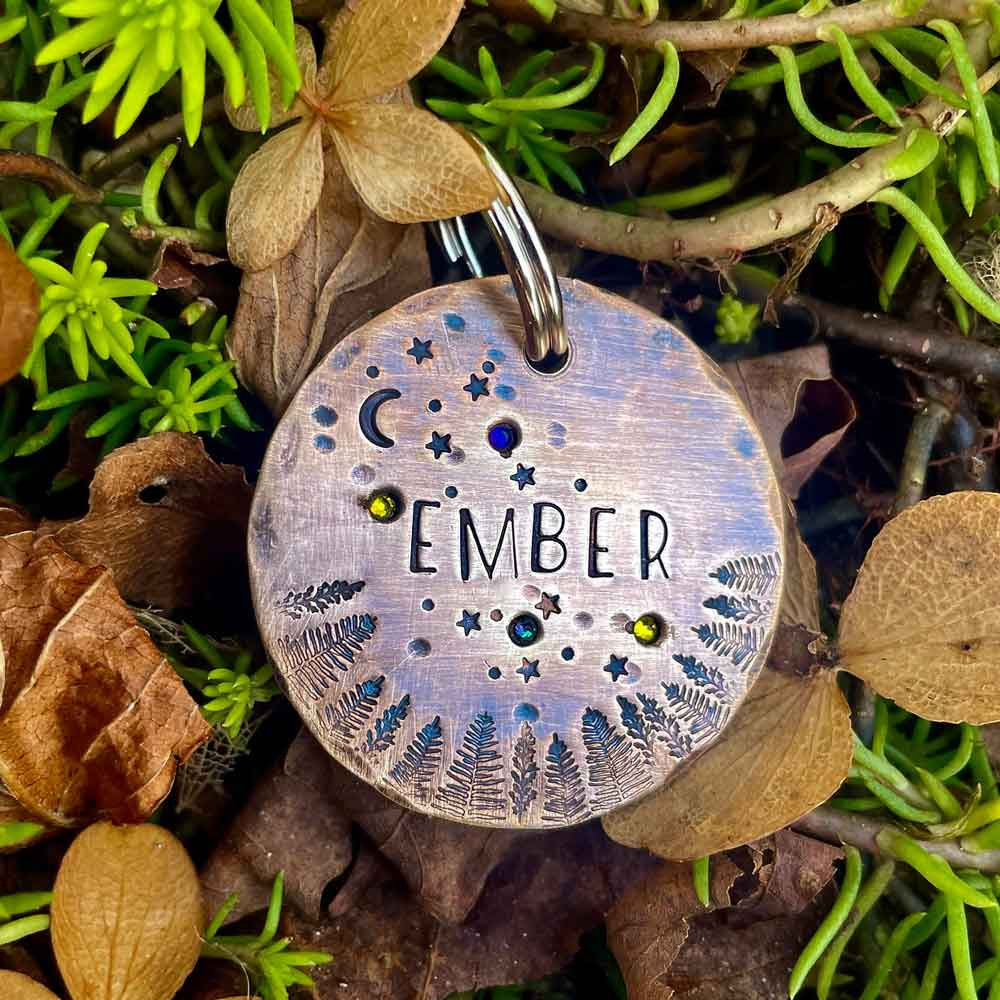 Handmade Crystal Northern Lights Pet ID Tag | dogIDs