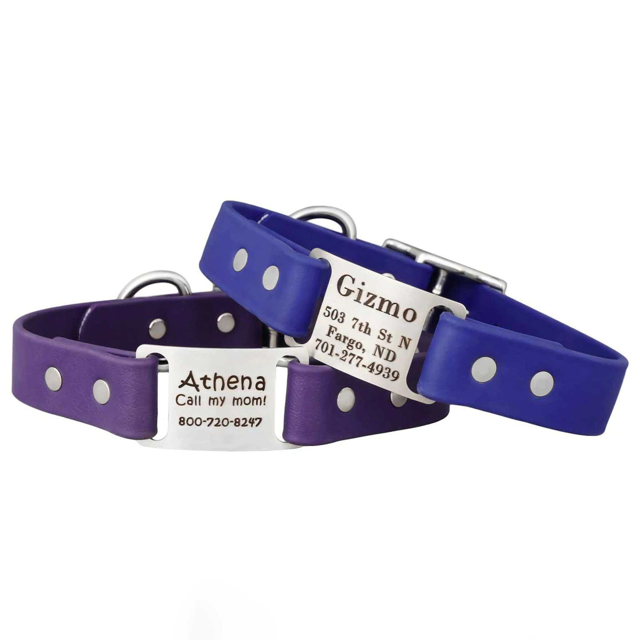 Personalised Leather Dog Collars Australia Custom Dog Name ID Collars  Engraved