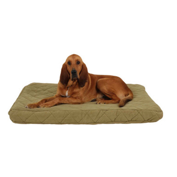Quilted Microfiber Orthopedic Dog Bed with Moisture Barrier Sage with Dog
