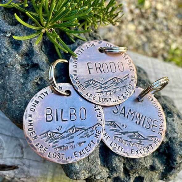 Handmade Not All Who Wander Pet ID Tag Group Handmade Not All Who Wander Pet ID Tag Group