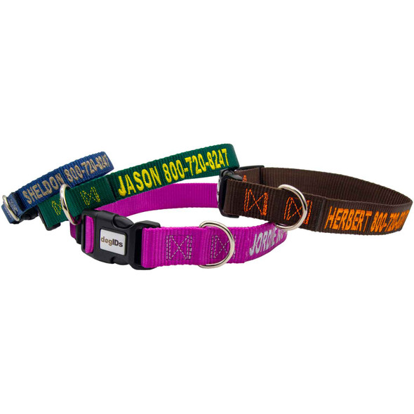 Embroidered Nylon Dog Collars dogIDs Embroidered Nylon Dog Collars dogIDs