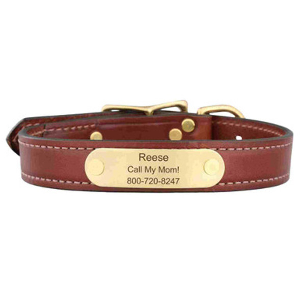 Mendota Leather Dog Collar Personalized Name Plate dogIDs dogIDs Mendota Leather Dog Collar Personalized Name Plate dogIDs dogIDs