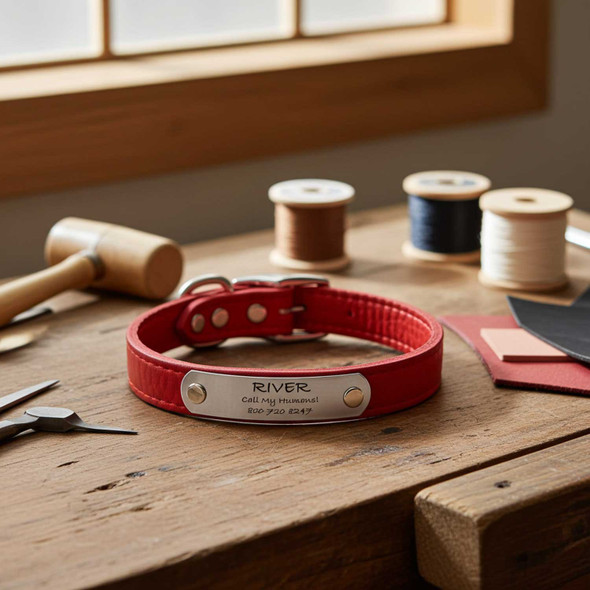 Designer Soft Leather Dog Collars Handcrafted in the USA