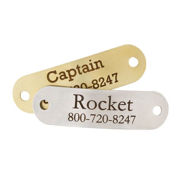 stainless steel and solid brass rivet-on-name plates