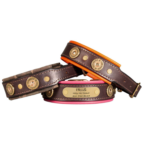 Hornaday Artisan Padded Leather Dog Collar Group dogIDs