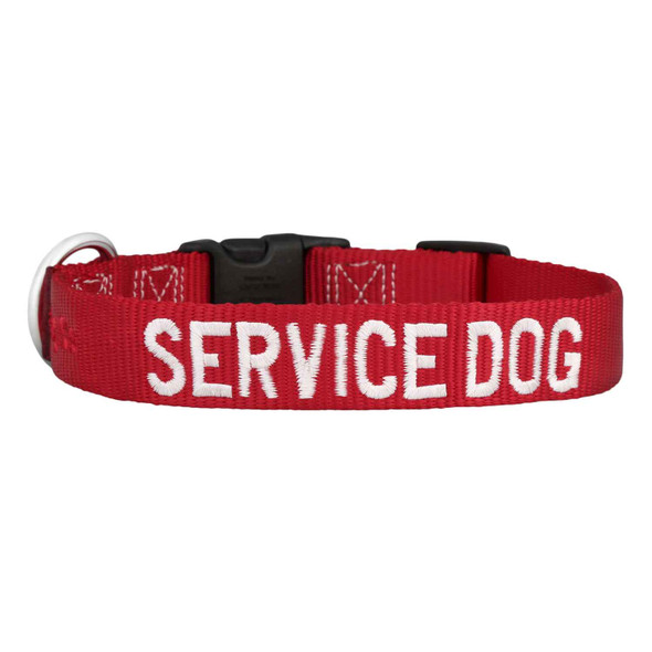 Embroidered Nylon Service Dog Collar dogIDs