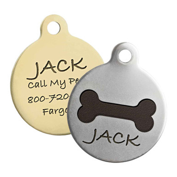 Round Bone Design Dog ID Tags Round Bone Design Dog ID Tags