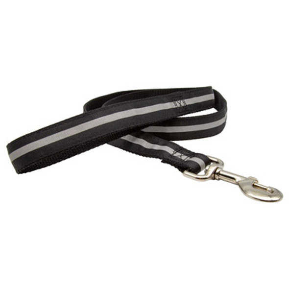 Embroidered Reflective Ribbon Nylon Dog Leash Black Embroidered Reflective Ribbon Nylon Dog Leash Black