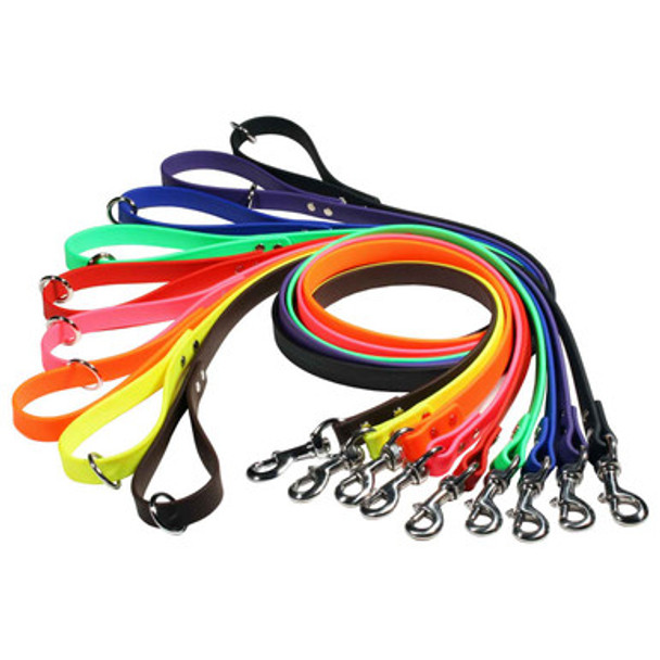 Waterproof Leashes - Brown, Yellow, Blaze Orange, Pink, Red, Bright Green, Blue, Purple, Black Waterproof Leashes - Brown, Yellow, Blaze Orange, Pink, Red, Bright Green, Blue, Purple, Black
