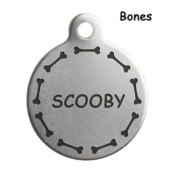 Whimsical Decorative Frame Dog ID Tag Bones Whimsical Decorative Frame Dog ID Tag Bones