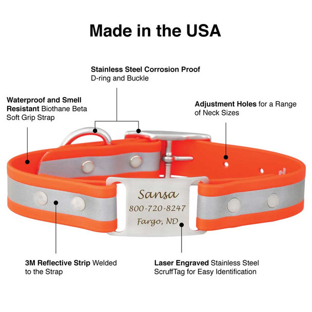 Reflective Waterproof ScruffTag Collar dogIDs