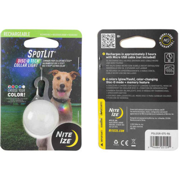 SpotLit Rechargeable LED Clip-on Dog Collar Light Packaging SpotLit Rechargeable LED Clip-on Dog Collar Light Packaging
