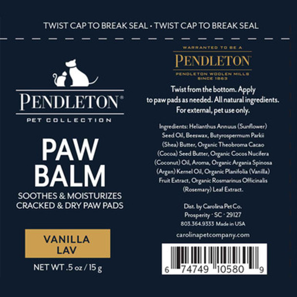Pendleton Paw Balm Label
