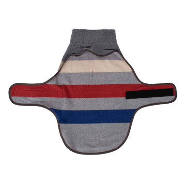 Pendleton Polar Fleece Dog Vest Cabin Stripe Gray Bottom Open