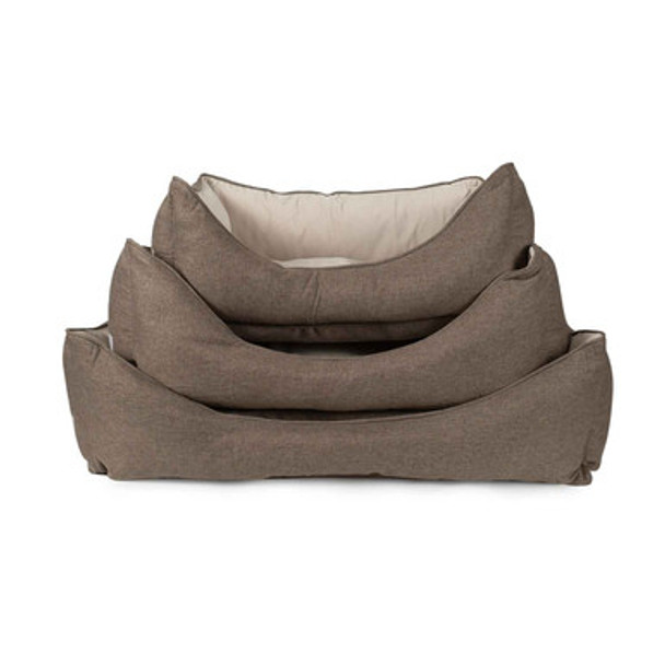 Luxe Neutral GreenDog Kuddler Dog Bed Coffee Sizes Stacked
