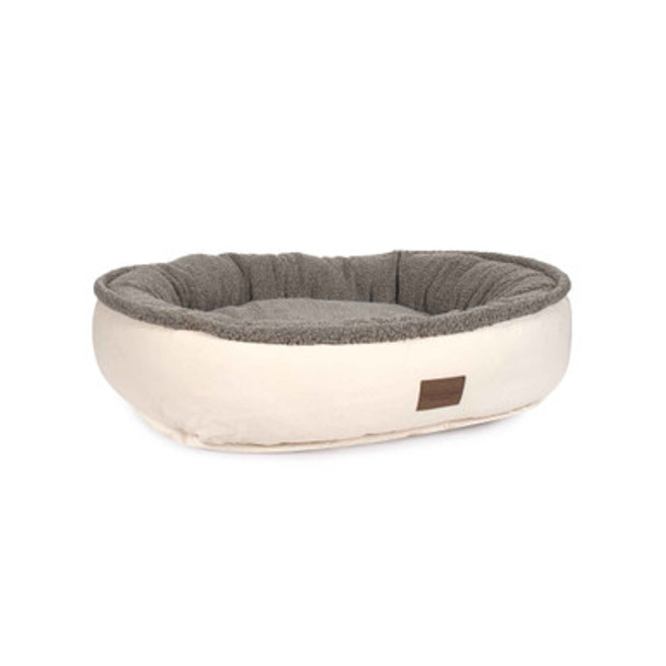 Microfiber Comfy Cup Dog Bed Bone Angled