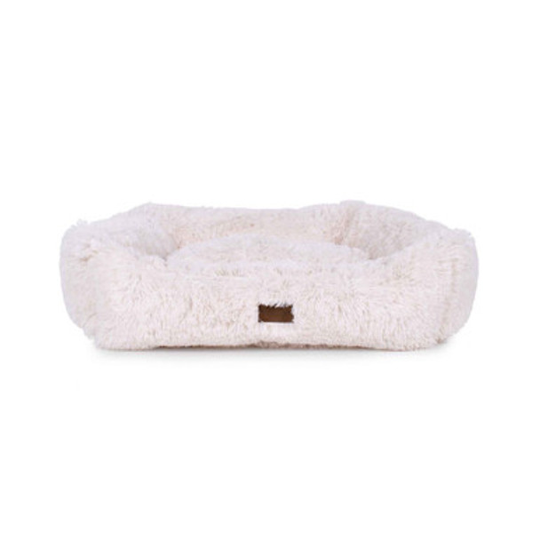 Faux Fur Teddy Bear Dog Bed White