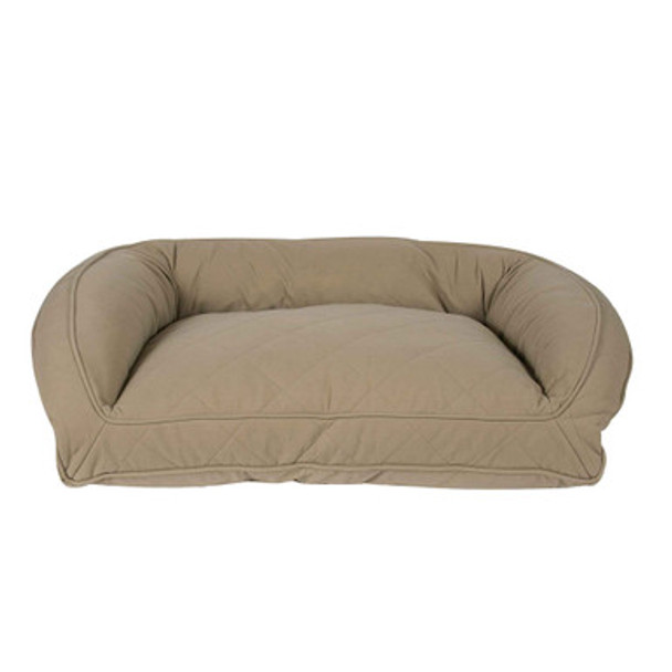 Quilted Microfiber Bolster Dog Bed Sage